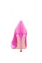 Women Nina Shoes Wide Widths | Rhiyana Ultra Pink Satin Peep Toe High-heel Classic Pump