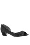 Women Nina Shoes Wide Widths | Rossie Black Satin Crystal Low-heel D'orsay Evening Pump