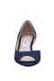 Women Nina Shoes Wide Widths | Rossie New Navy Satin Crystal Low-heel D'orsay Evening Pump