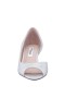 Women Nina Shoes Wide Widths | Rossie True Silver Satin Crystal Low-heel D'orsay Evening Pump