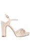 Women Nina Shoes Wide Widths | Saralyn Platino Metallic Suedette With Crystal Bands Platform Sandals On A High Block-heel With Ankle-strap