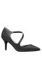 Women Nina Shoes Wide Widths | Thelma Black Peau Pointy-toe Mid-heel Classic Pump