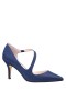Women Nina Shoes Wide Widths | Thelma New Navy Peau Pointy-toe Mid-heel Classic Pump