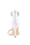Women Nina Shoes Wide Widths | Vauna Ivory Satin Ankle-strap Mid-heel Evening Sandal