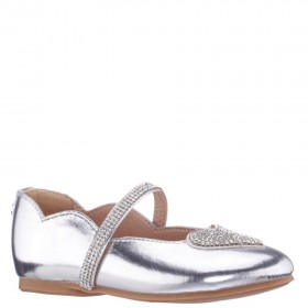 Kids Nina Shoes Ballet Flats | Diaz Silver Metallic Ballet Flats