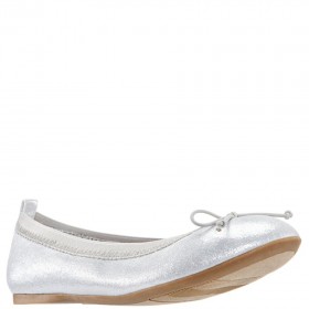 Kids Nina Shoes Ballet Flats | Esther Silver Shimmer