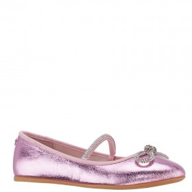 Kids Nina Shoes Ballet Flats | Kendalla Light Pink-crackle Metallic