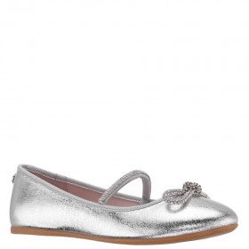 Kids Nina Shoes Ballet Flats | Kendalla Silver-crackle Metallic
