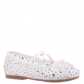 Kids Nina Shoes Dress Shoes | Hadley White Ballet Flats