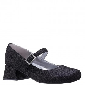 Kids Nina Shoes Dress Shoes | Mila Black Glitter Heel Mary Jane Pumps