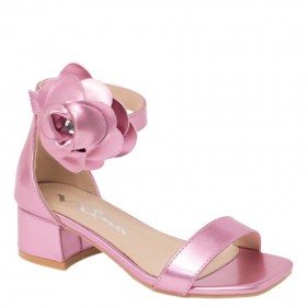 Kids Nina Shoes Dress Shoes | Mona Pink Metallic Heel Sandal