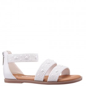 Kids Nina Shoes Sandals | Analeigh White Pearl Flat Sandal