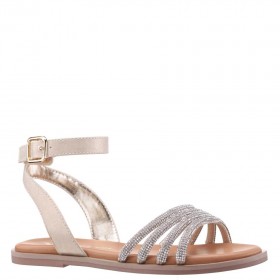 Kids Nina Shoes Sandals | Lois Light Gold Shimmer Flat Sandal