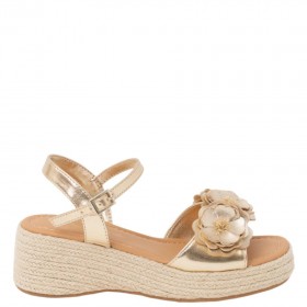 Kids Nina Shoes Sandals | Mercy Light Gold Metallic Casual Wedge Sandals