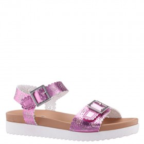 Kids Nina Shoes Sandals | Saturn Light Pink Metallic Footbed Sandal