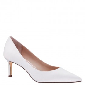 Women Nina Shoes Bridal Shoes | Nina60 Ivory Satin Mid-heel Classic Pump