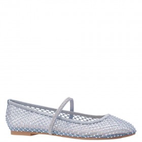 Women Nina Shoes Flats & Wedges | Peggy Sky Blue Mesh With Iridescent Rhinestones Ballet Flats With Rhinestone Band