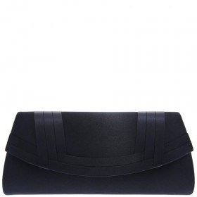 Women Nina Shoes Handbags | Avis Navy Satin Pleated Clutch