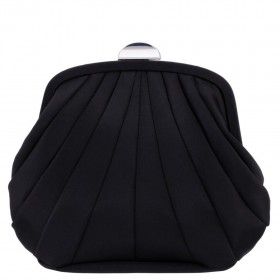 Women Nina Shoes Handbags | Billow Black Satin Frame Bag