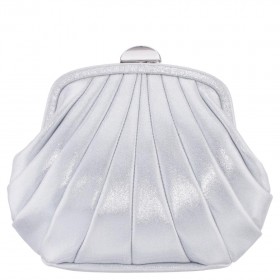 Women Nina Shoes Handbags | Billow True Silver Reflective Suedette Frame Bag