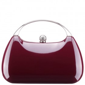 Women Nina Shoes Handbags | Brando Bordeaux Patent Minaudiere