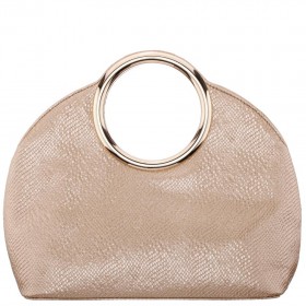 Women Nina Shoes Handbags | Cher Matte Gold Embossed Snake Pu Handle Bag