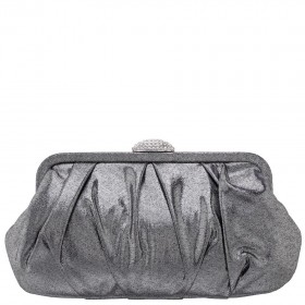 Women Nina Shoes Handbags | Concord Gunmetal Pleated Frame Clutch With Crystal Clasp