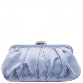 Women Nina Shoes Handbags | Concord Icy Blue Satin Frame Clutch