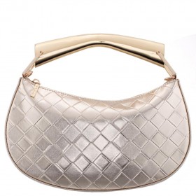 Women Nina Shoes Handbags | Cory Platino Metallic Faux Woven Pu Handle Bag