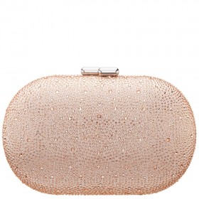 Women Nina Shoes Handbags | Dally Pearl Rose Allover Crystal Oval Minaudiere