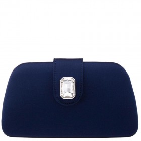 Women Nina Shoes Handbags | Danni Navy Large Crystal Embellished Tab Minaudiere