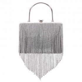 Women Nina Shoes Handbags | Eden Black Glass Crystal/satin Satchel