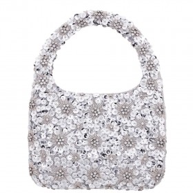 Women Nina Shoes Handbags | Elia Silver Sequins/plastic Beads/glass Crystal Hobo Bag