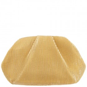 Women Nina Shoes Handbags | Emmy Gold Metallic Pleated Frame Clutch
