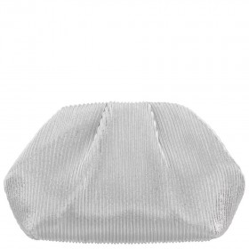 Women Nina Shoes Handbags | Emmy Silver Metallic Pleated Frame Clutch