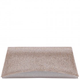 Women Nina Shoes Handbags | Enid Platino Pleated Metallic Fabric Clutch