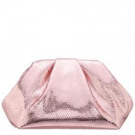 Women Nina Shoes Handbags | Eva Rose Mist Metallic Pleated Frame Clutch