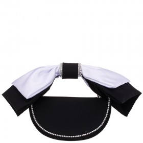 Women Nina Shoes Handbags | Eveie Black/white Crystal Trimmed Satin Bow Bag