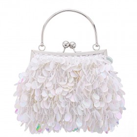 Women Nina Shoes Handbags | Fleur White Aillette Frame Pouch