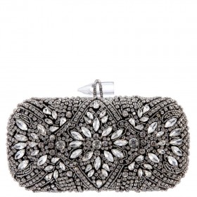 Women Nina Shoes Handbags | Gelsey Black Crystal Embellished Minaudiere