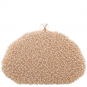 Women Nina Shoes Handbags | Hera Champagne Plastic Beads Minaudiere