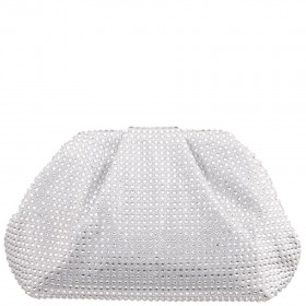 Women Nina Shoes Handbags | Indulge True Silver Crystal Encrusted Frame Satchel