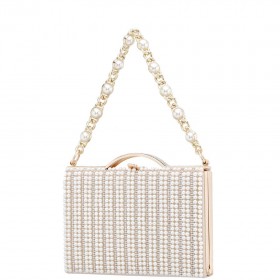 Women Nina Shoes Handbags | Issa White Pearl Handheld Minaudiere