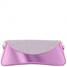 Women Nina Shoes Handbags | Joselyn Orchid Crystal Flap Mirror Metallic Patent Clutch Bag