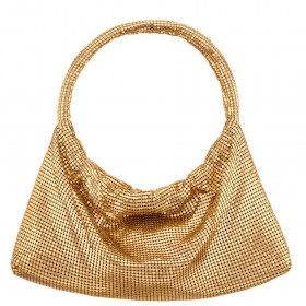 Women Nina Shoes Handbags | Joyce Gold Mesh Shoulder Bag