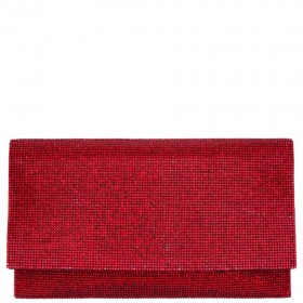 Women Nina Shoes Handbags | Kimora Siam Red Crystal Beaded Envelope Clutch