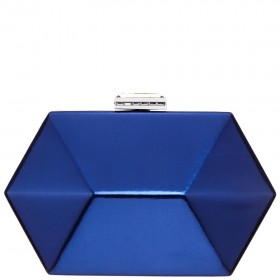 Women Nina Shoes Handbags | Molly Navy Geometric Mirror Metallic Patent Minaudiere