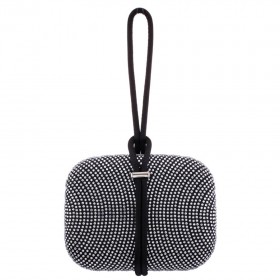 Women Nina Shoes Handbags | Noor Black Glass Crystal/satin Minaudiere