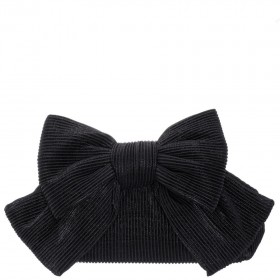 Women Nina Shoes Handbags | Veda Black Pleated Metallic Fabric Frame Clutch