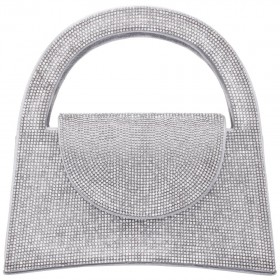 Women Nina Shoes Handbags | Vixen Silver Glass Crystal Satchel